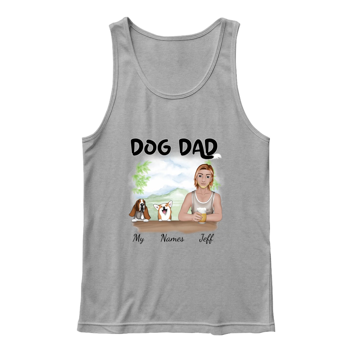 Dog Dad | Unisex Jersey Tank Front Print Personalizable