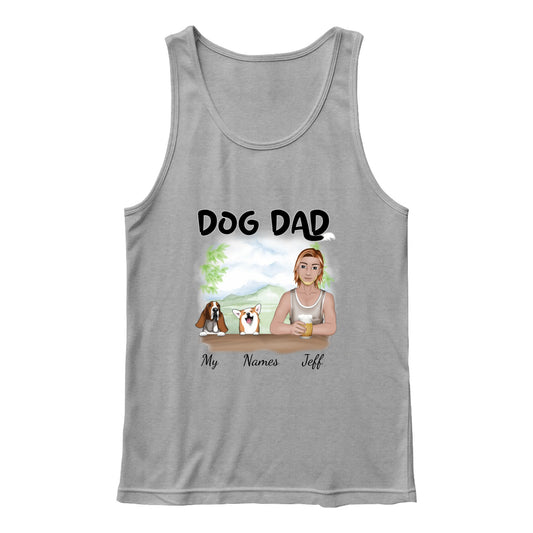 Dog Dad | Unisex Jersey Tank Front Print Personalizable