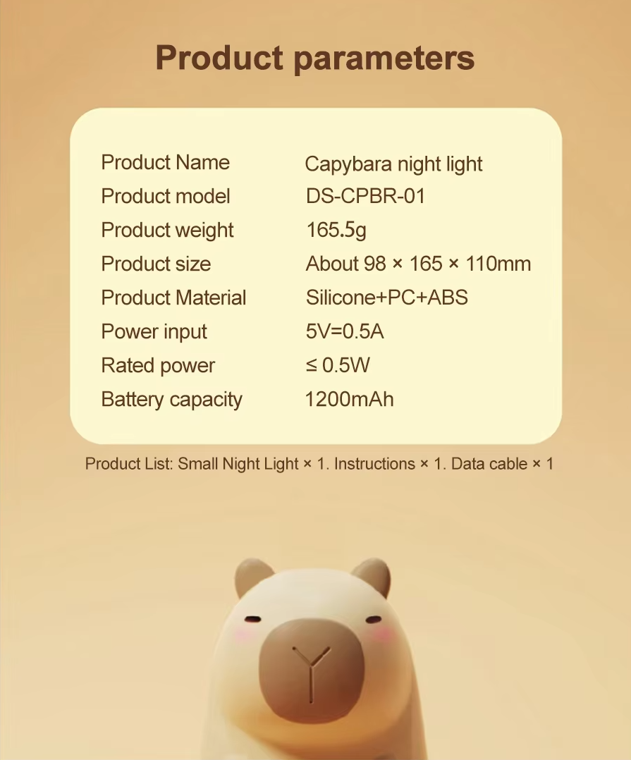 Capybara Glow Buddy Night Light