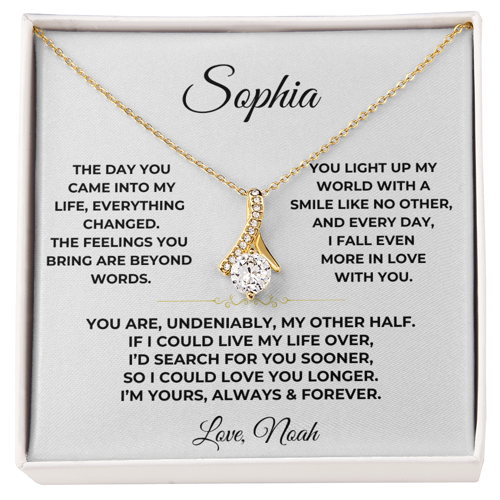 To My Soulmate - Personalized | The day I met you | Alluring Beauty Necklace