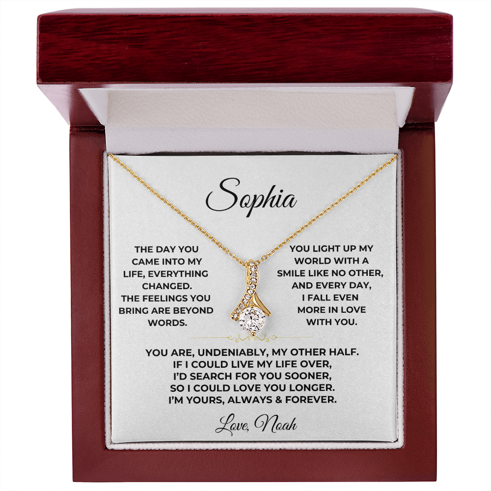 To My Soulmate - Personalized | The day I met you | Alluring Beauty Necklace