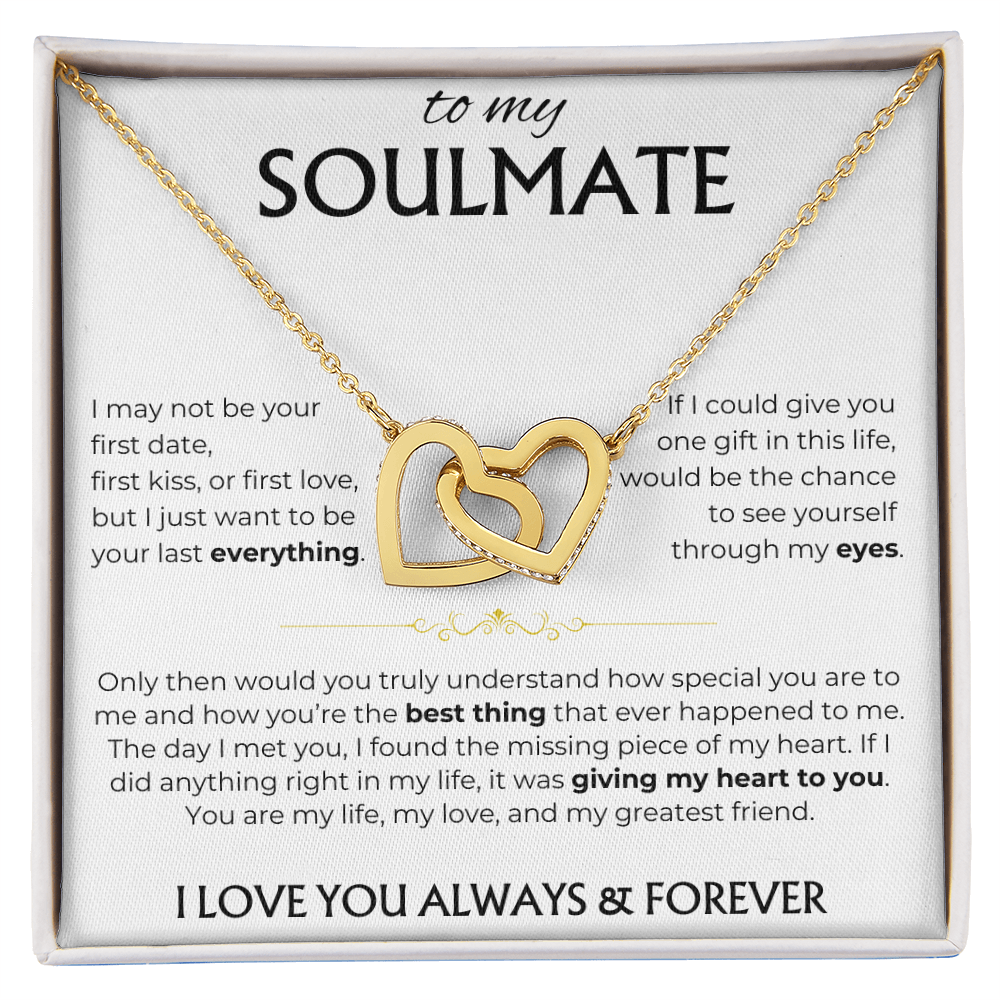 To My Soulmate | Giving my heart to you | Interlocking Hearts Necklace