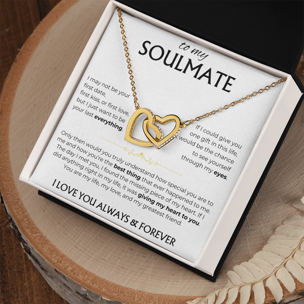 To My Soulmate | Giving my heart to you | Interlocking Hearts Necklace