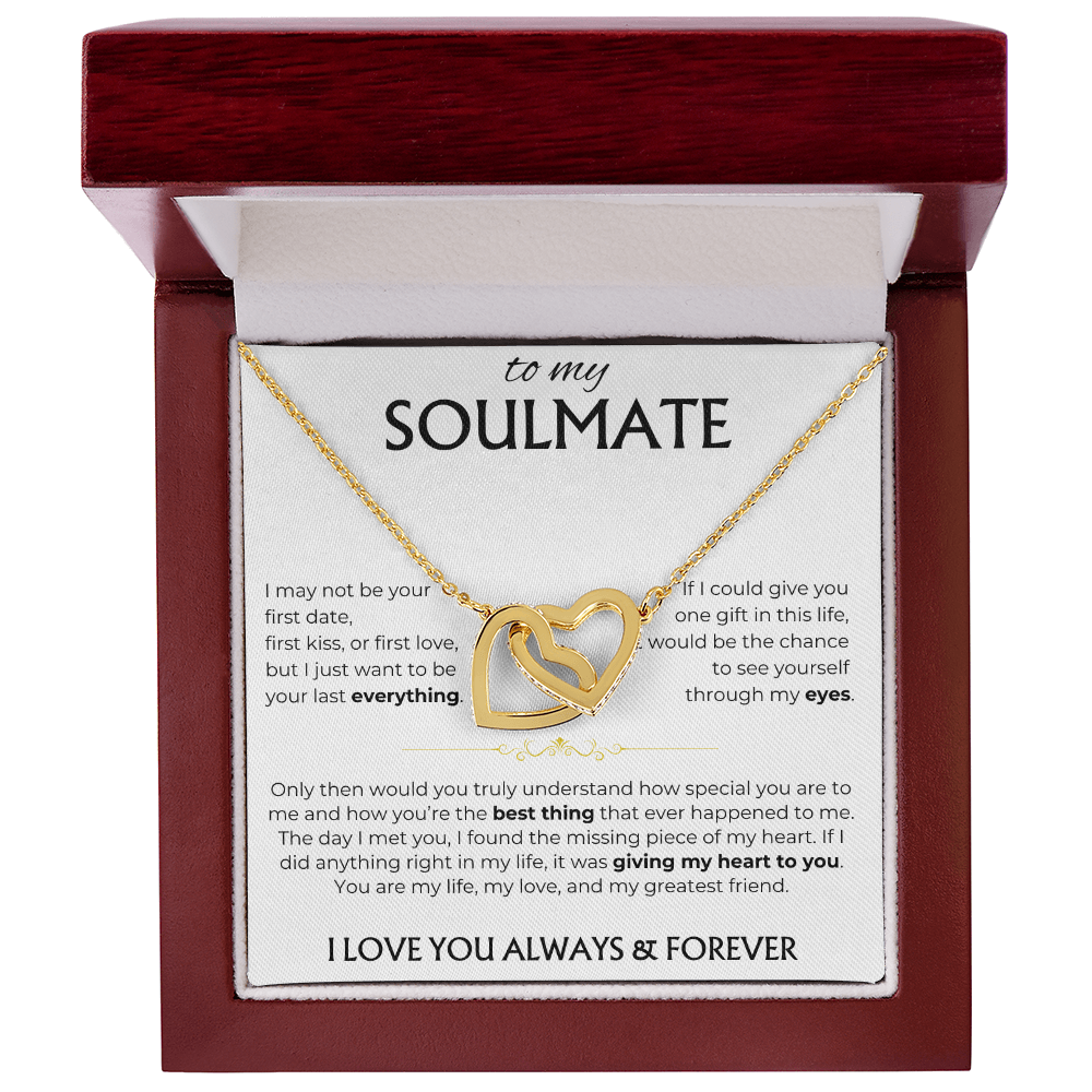 To My Soulmate | Giving my heart to you | Interlocking Hearts Necklace