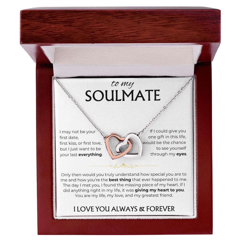 To My Soulmate | Giving my heart to you | Interlocking Hearts Necklace