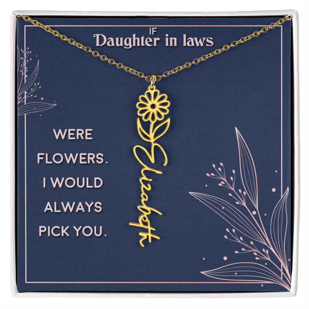 If Daughter In Laws were Flowers | Flower Name Necklace