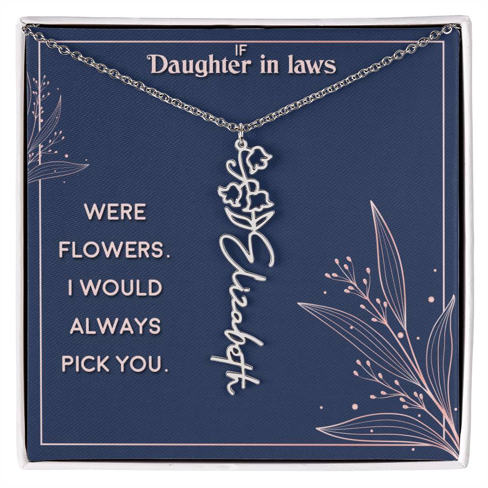 If Daughter In Laws were Flowers | Flower Name Necklace