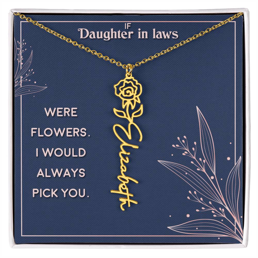 If Daughter In Laws were Flowers | Flower Name Necklace