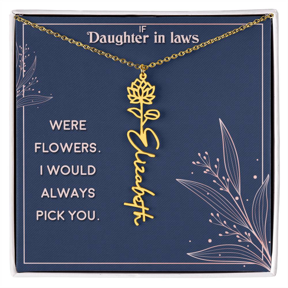 If Daughter In Laws were Flowers | Flower Name Necklace