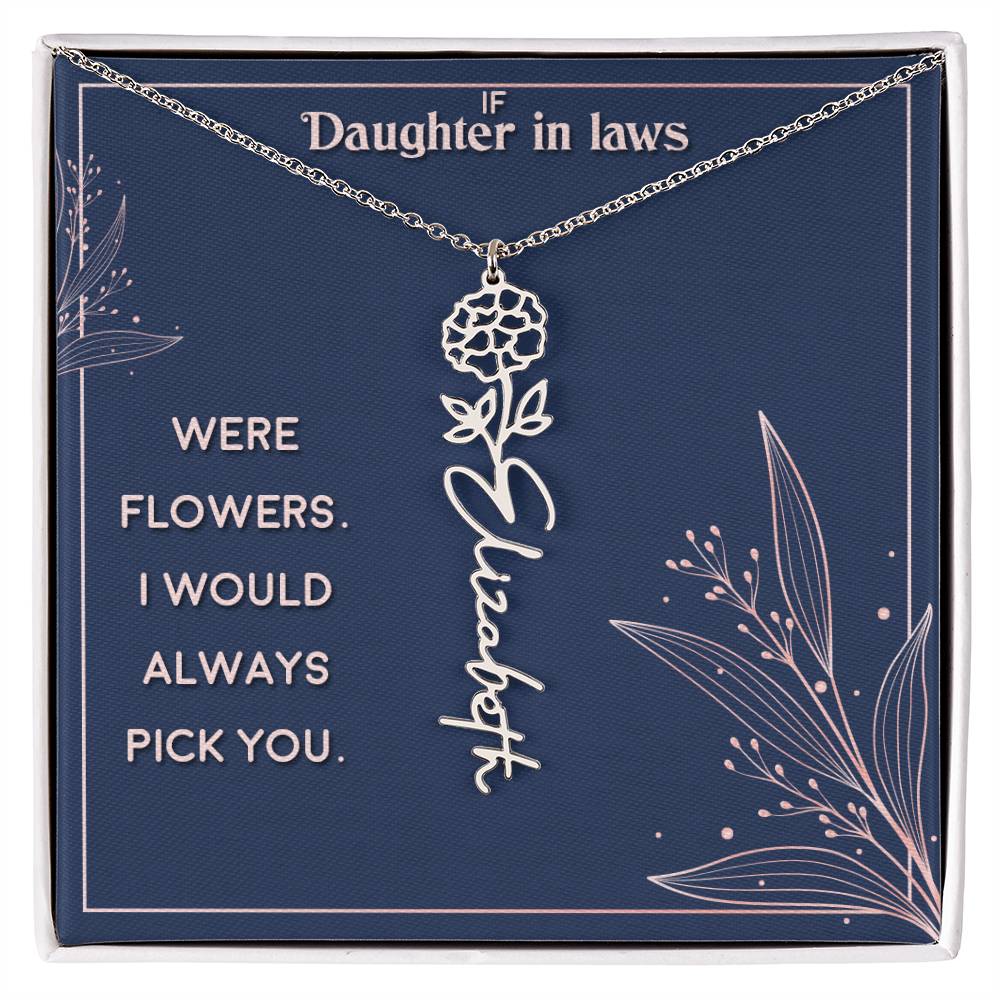 If Daughter In Laws were Flowers | Flower Name Necklace