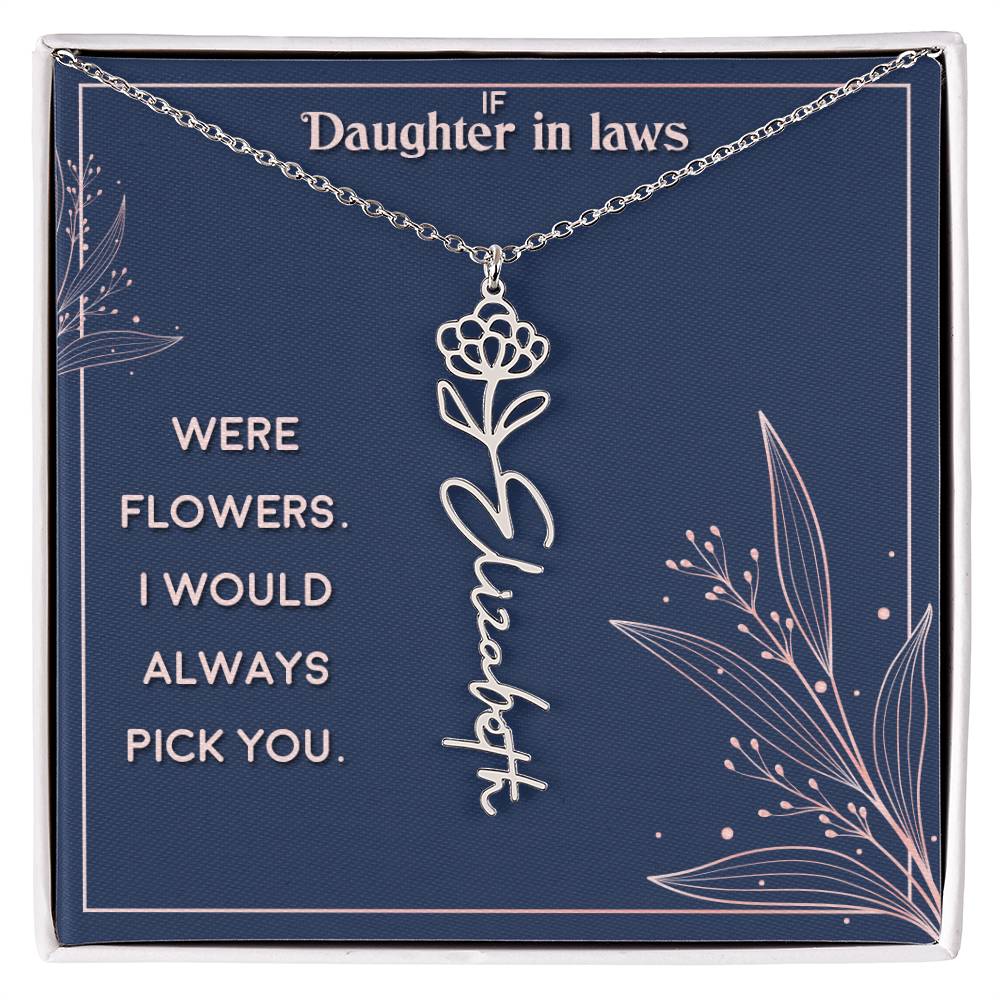 If Daughter In Laws were Flowers | Flower Name Necklace