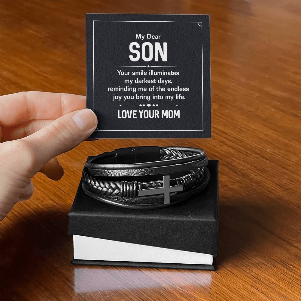 To Son From Mom | Men's Cross Bracelet