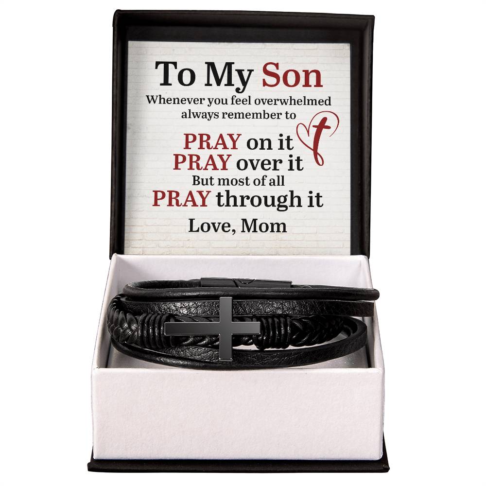 To My Son Love, Mom | Men's Cross Bracelet