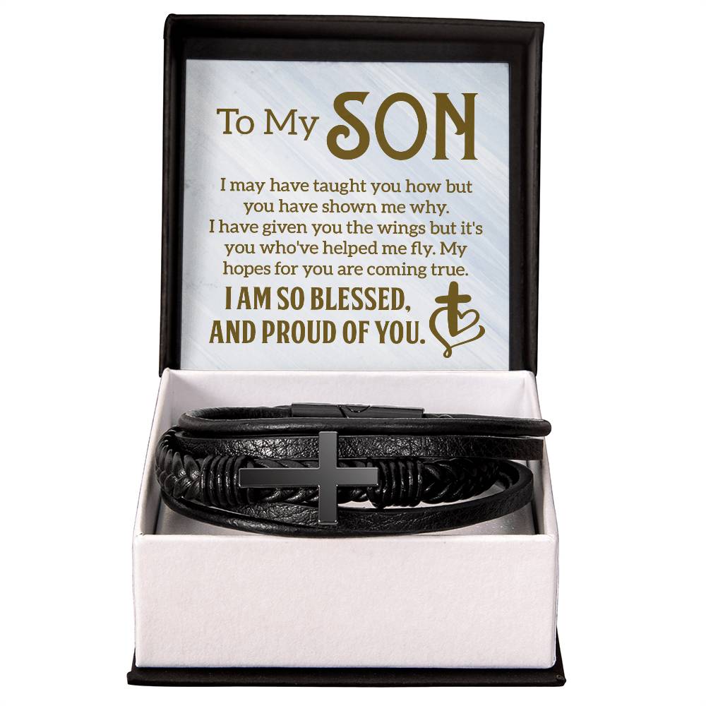 To My Son Pround of You | Men's Cross Bracelet