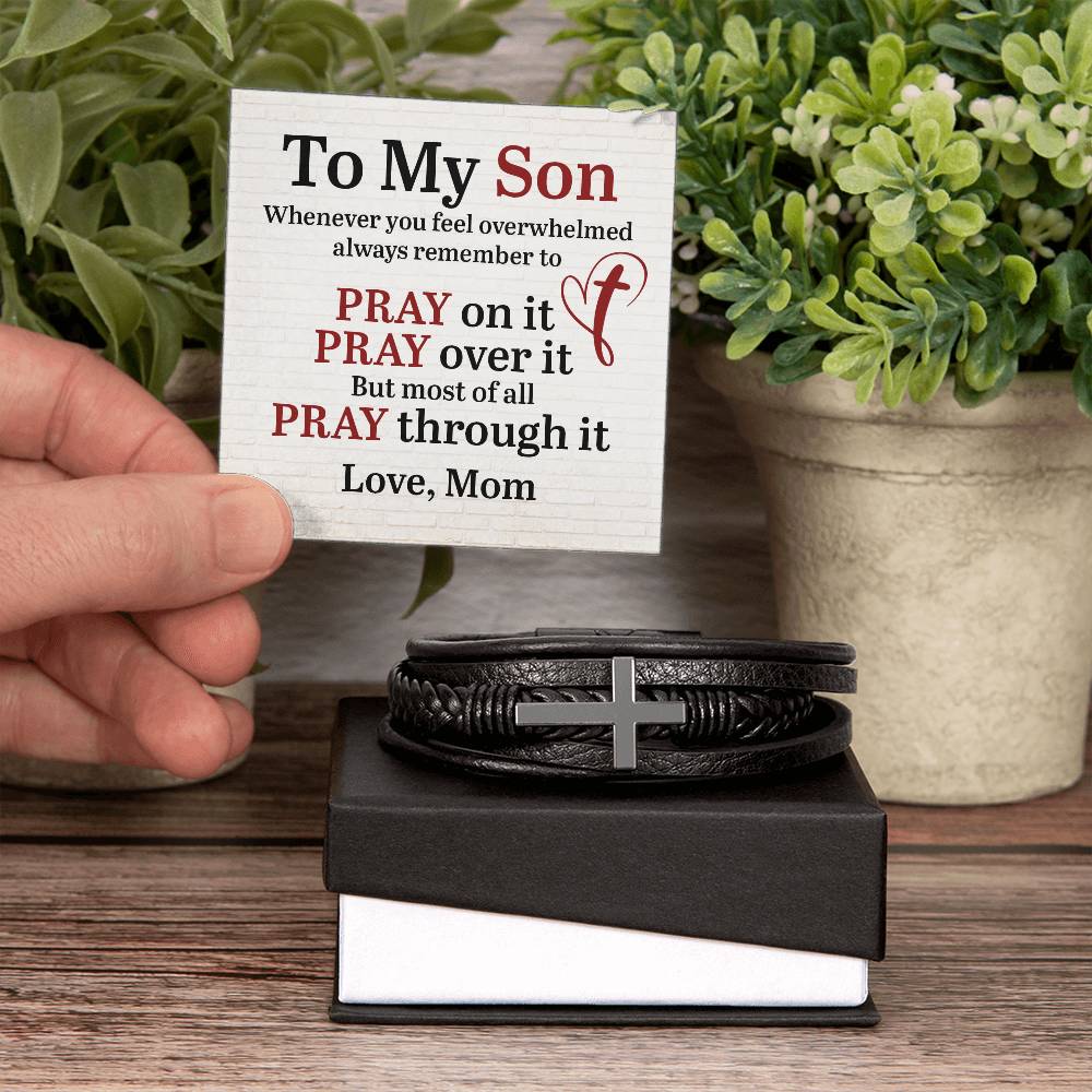 To My Son Love, Mom | Men's Cross Bracelet