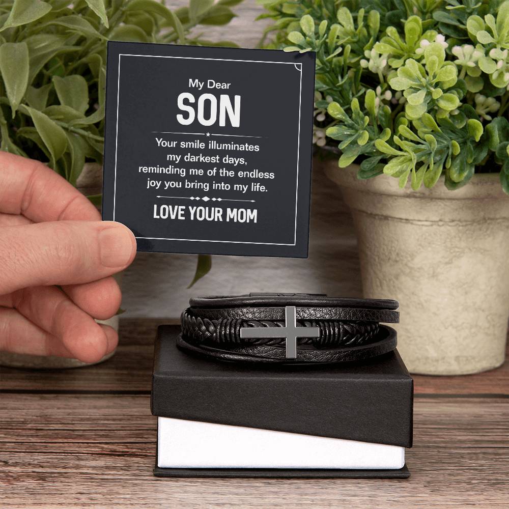 To Son From Mom | Men's Cross Bracelet