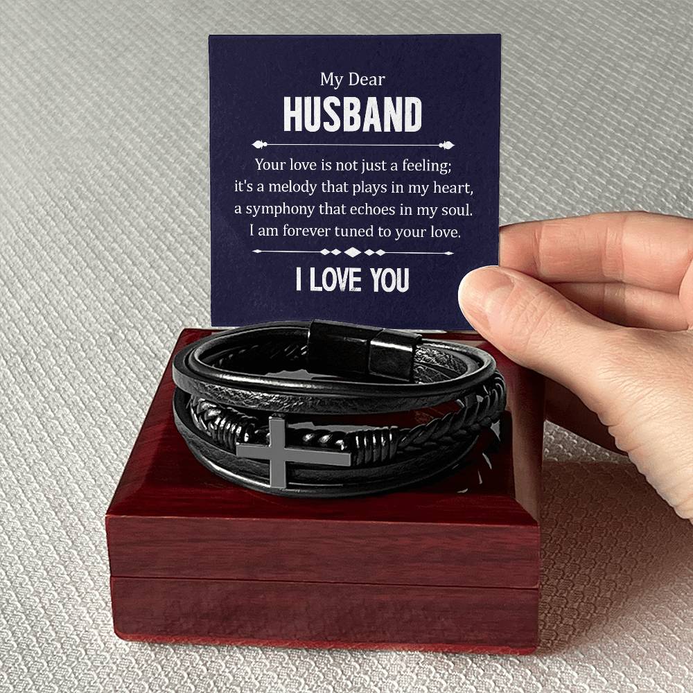 My Dear Husband | Men's Cross Bracelet