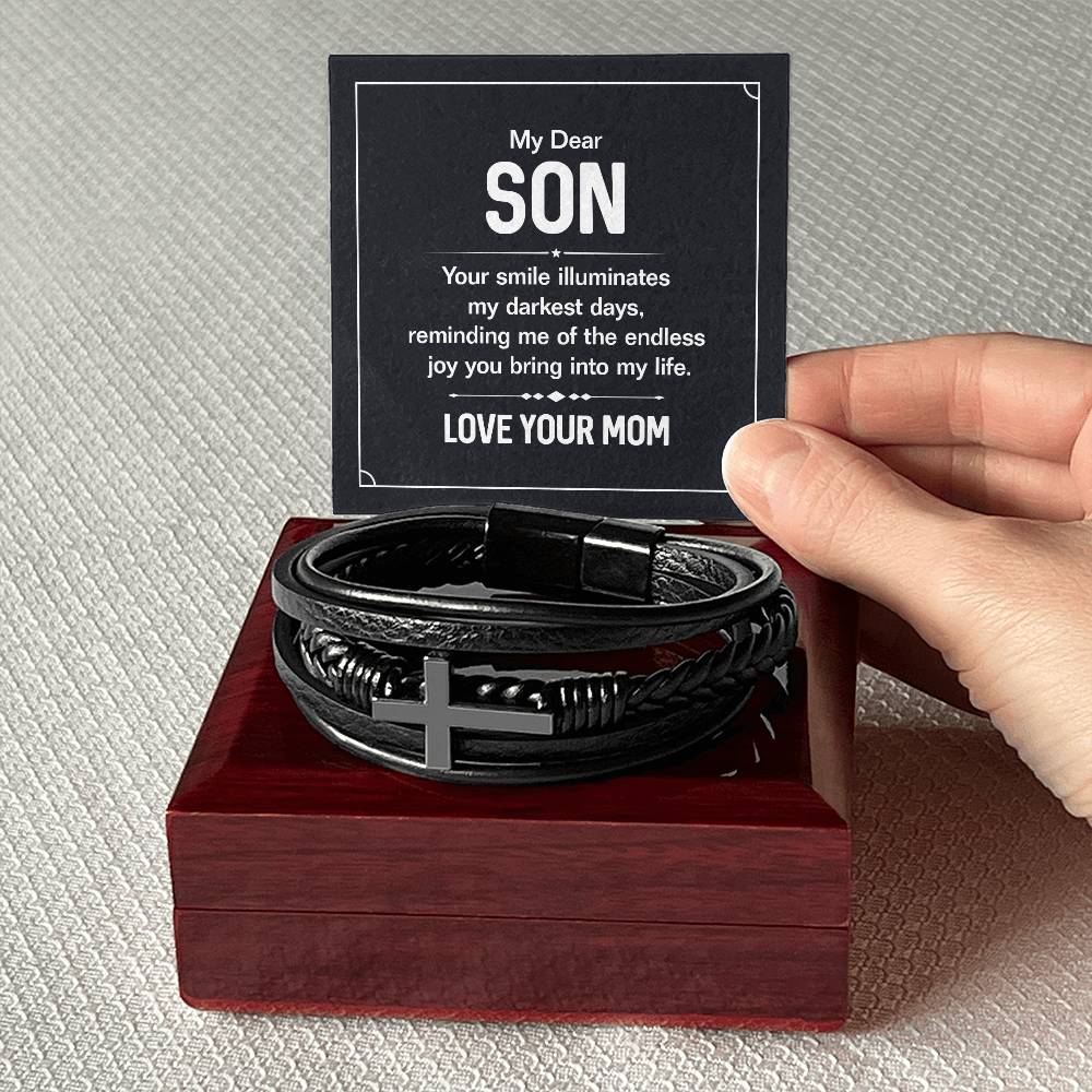 To Son From Mom | Men's Cross Bracelet