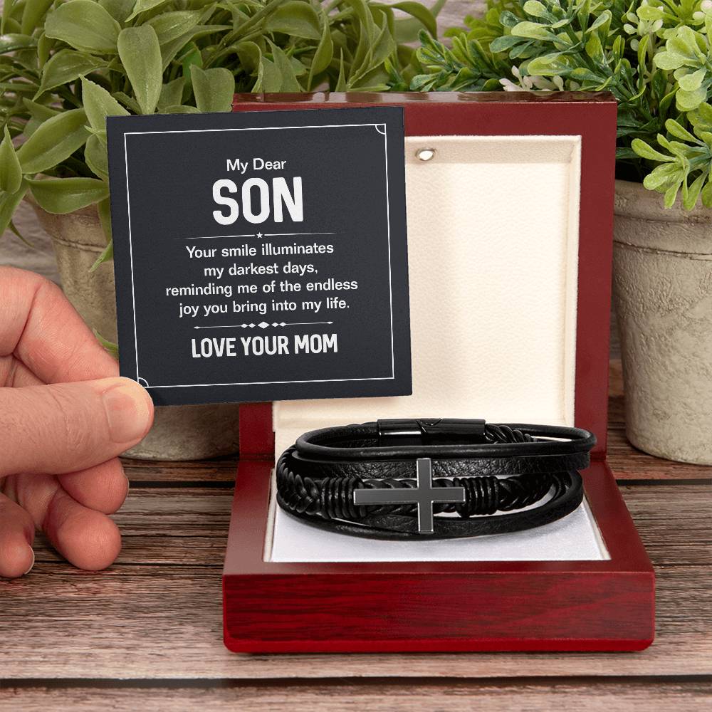 To Son From Mom | Men's Cross Bracelet