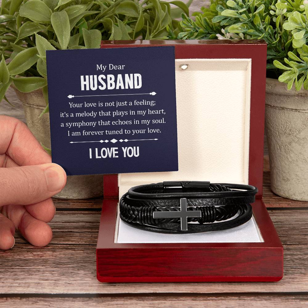 My Dear Husband | Men's Cross Bracelet