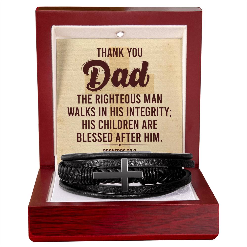 Dad Proverbs 20:7 | Men's Cross Bracelet