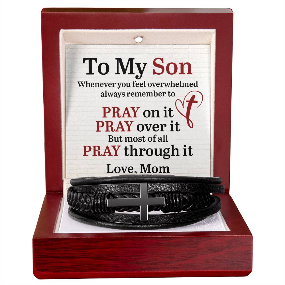 To My Son Love, Mom | Men's Cross Bracelet