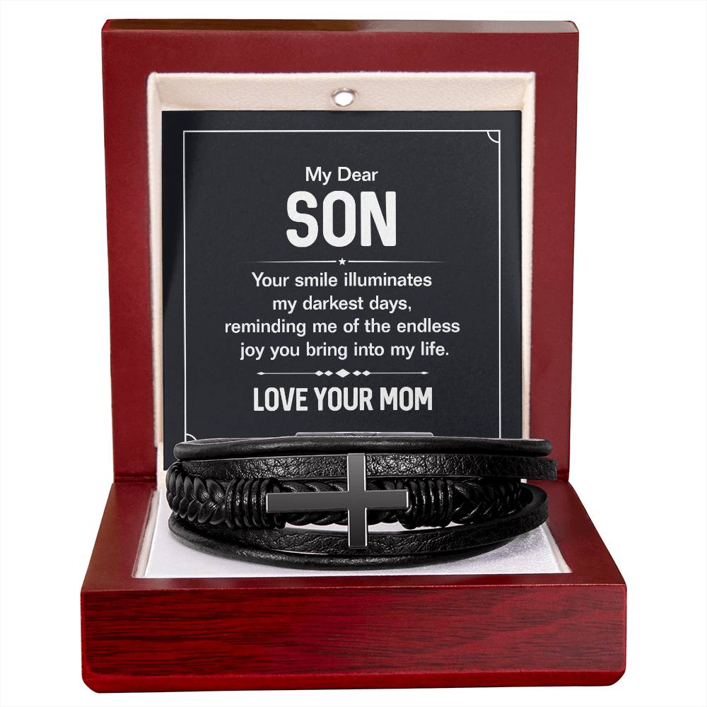 To Son From Mom | Men's Cross Bracelet