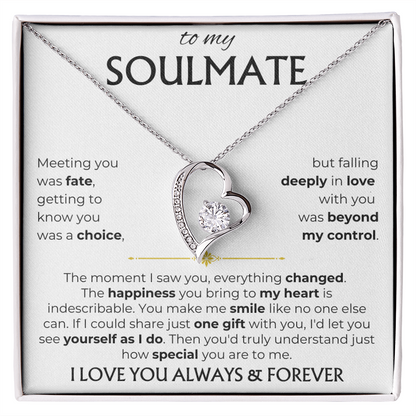 To My Soulmate | Meeting you was fate | Forever Love Necklace