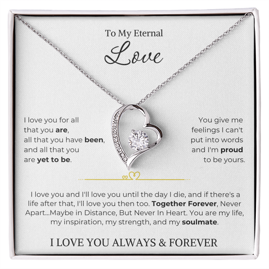 To My Eternal Love | My Strength My Soulmate | Forever Love Necklace