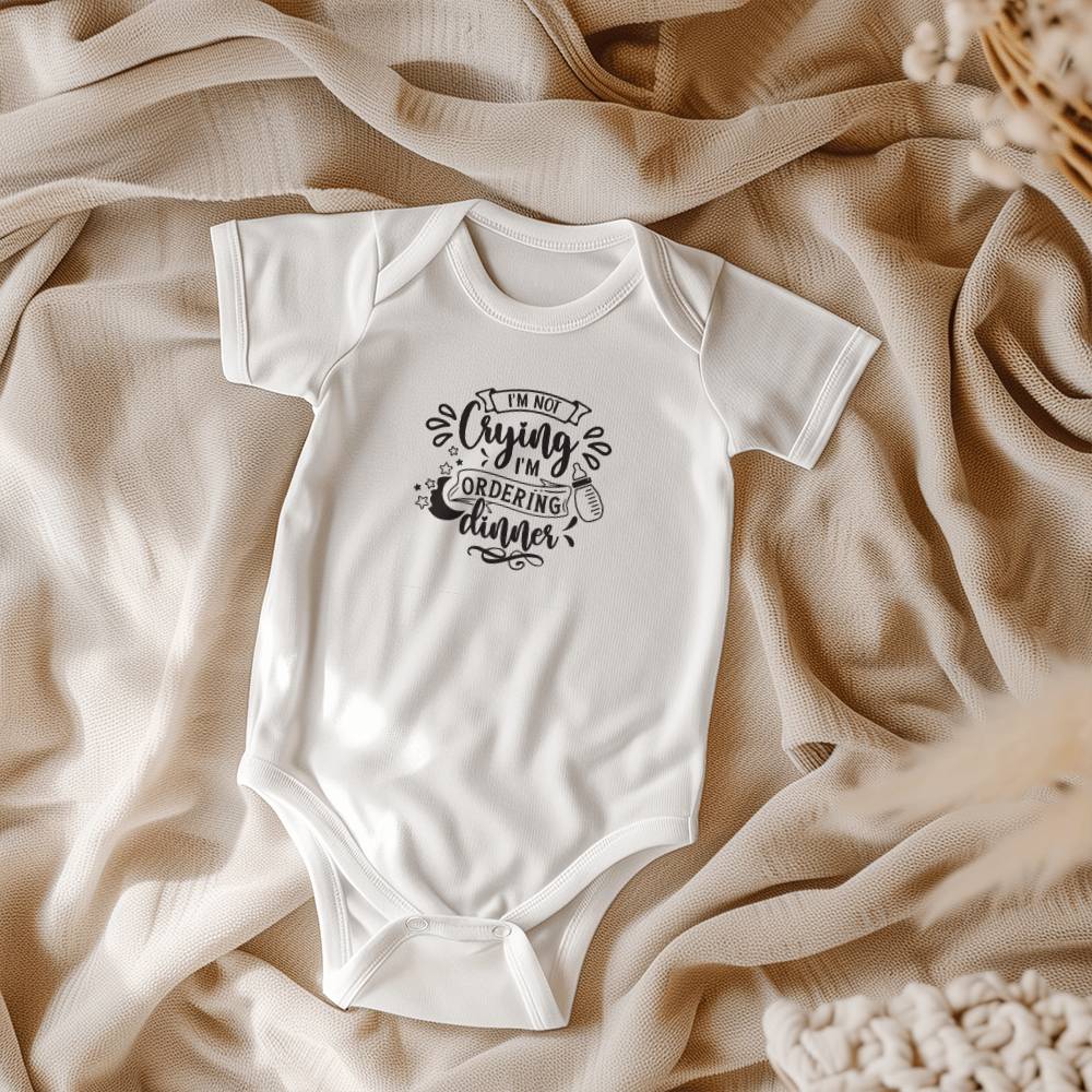 I'm not crying | Gerber ONESIES® BRAND SHORT SLEEVE BODYSUITS - Black