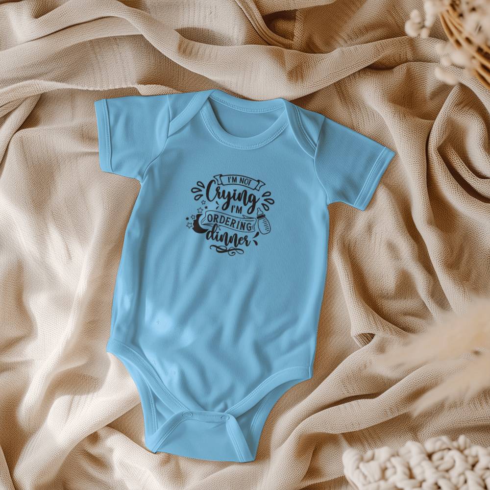 I'm not crying | Gerber ONESIES® BRAND SHORT SLEEVE BODYSUITS - Black