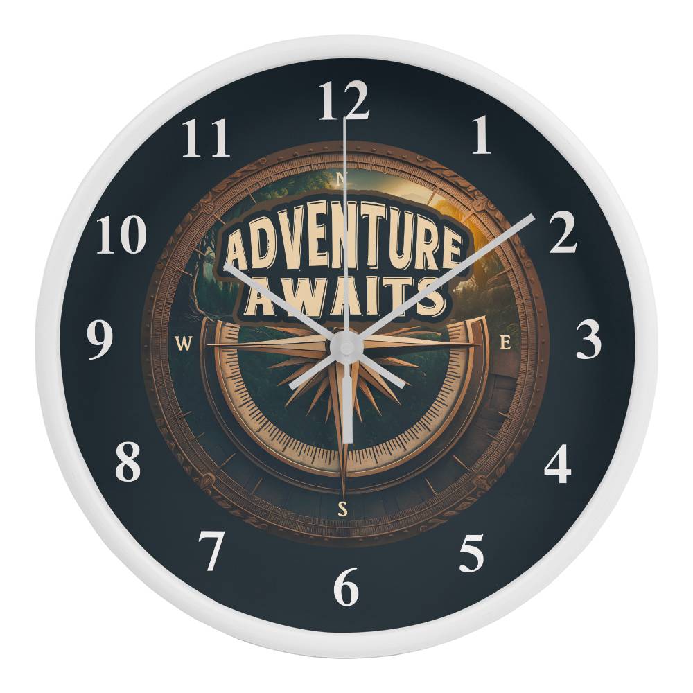 Adventure Awaits | Wooden Frame 10" Clock