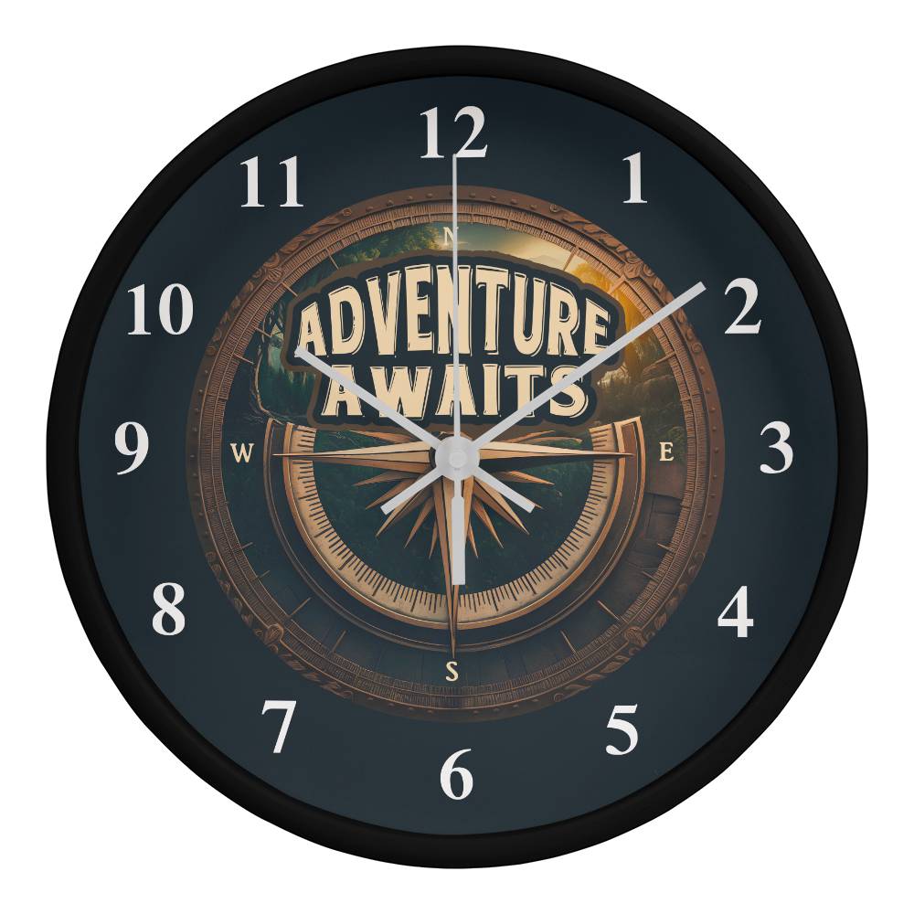 Adventure Awaits | Wooden Frame 10" Clock