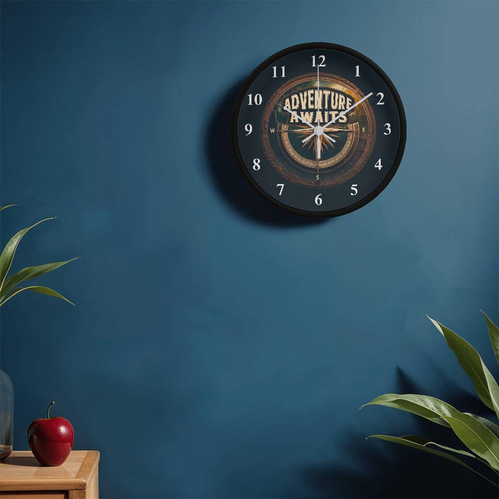 Adventure Awaits | Wooden Frame 10" Clock