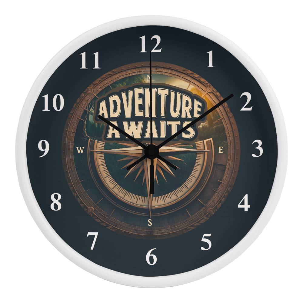 Adventure Awaits | Wooden Frame 10" Clock