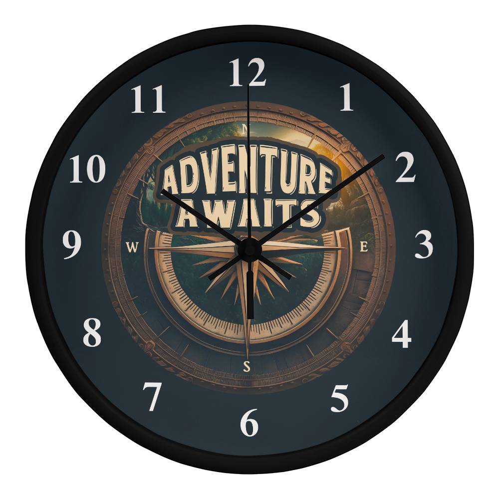 Adventure Awaits | Wooden Frame 10" Clock