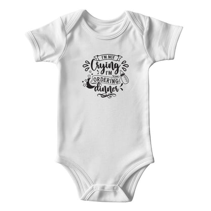 I'm not crying | Gerber ONESIES® BRAND SHORT SLEEVE BODYSUITS - Black