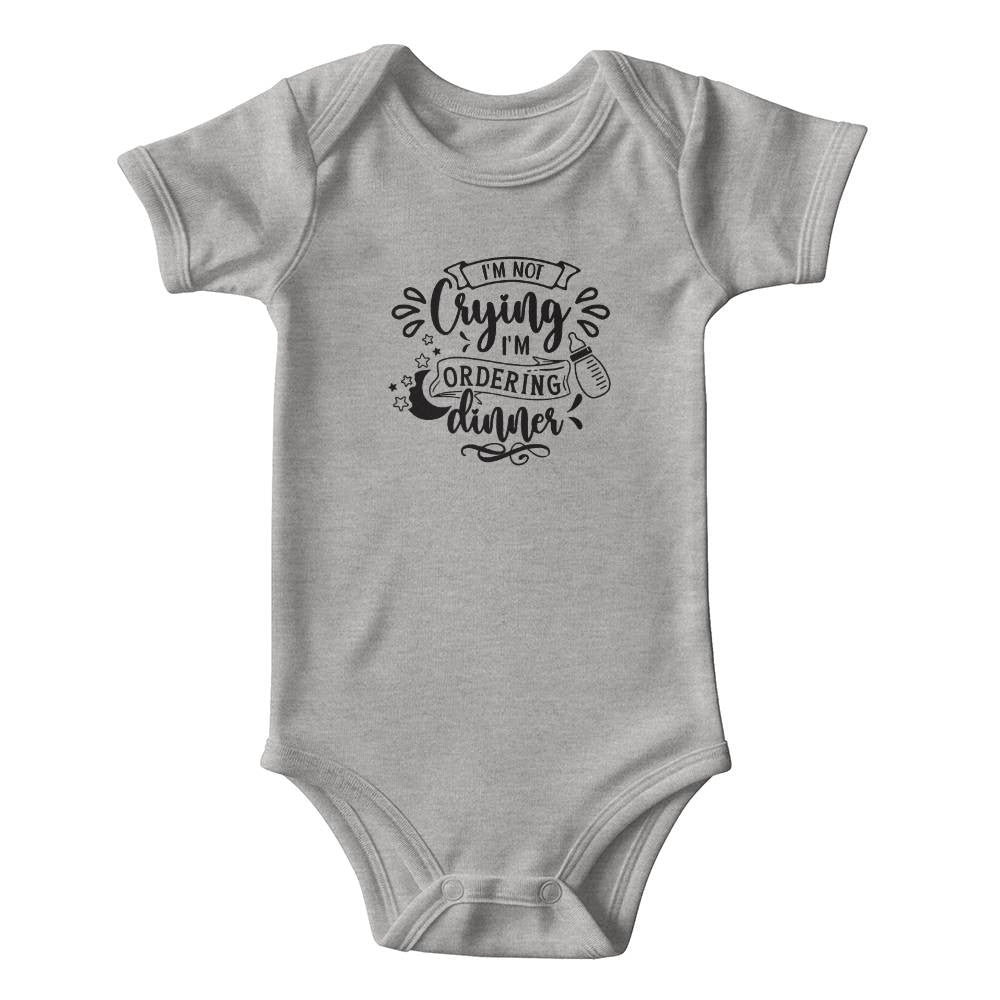 I'm not crying | Gerber ONESIES® BRAND SHORT SLEEVE BODYSUITS - Black