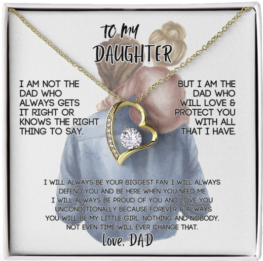 Heartfelt Dad-to-Daughter Biggest Fan Forever Necklace